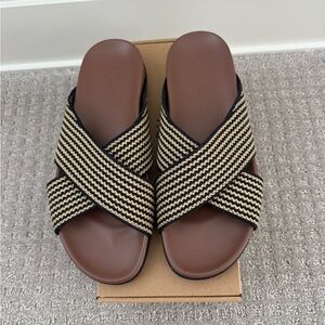 NWT - Rothy’s The Weekend Slide - Toffee Stripe - Size 11